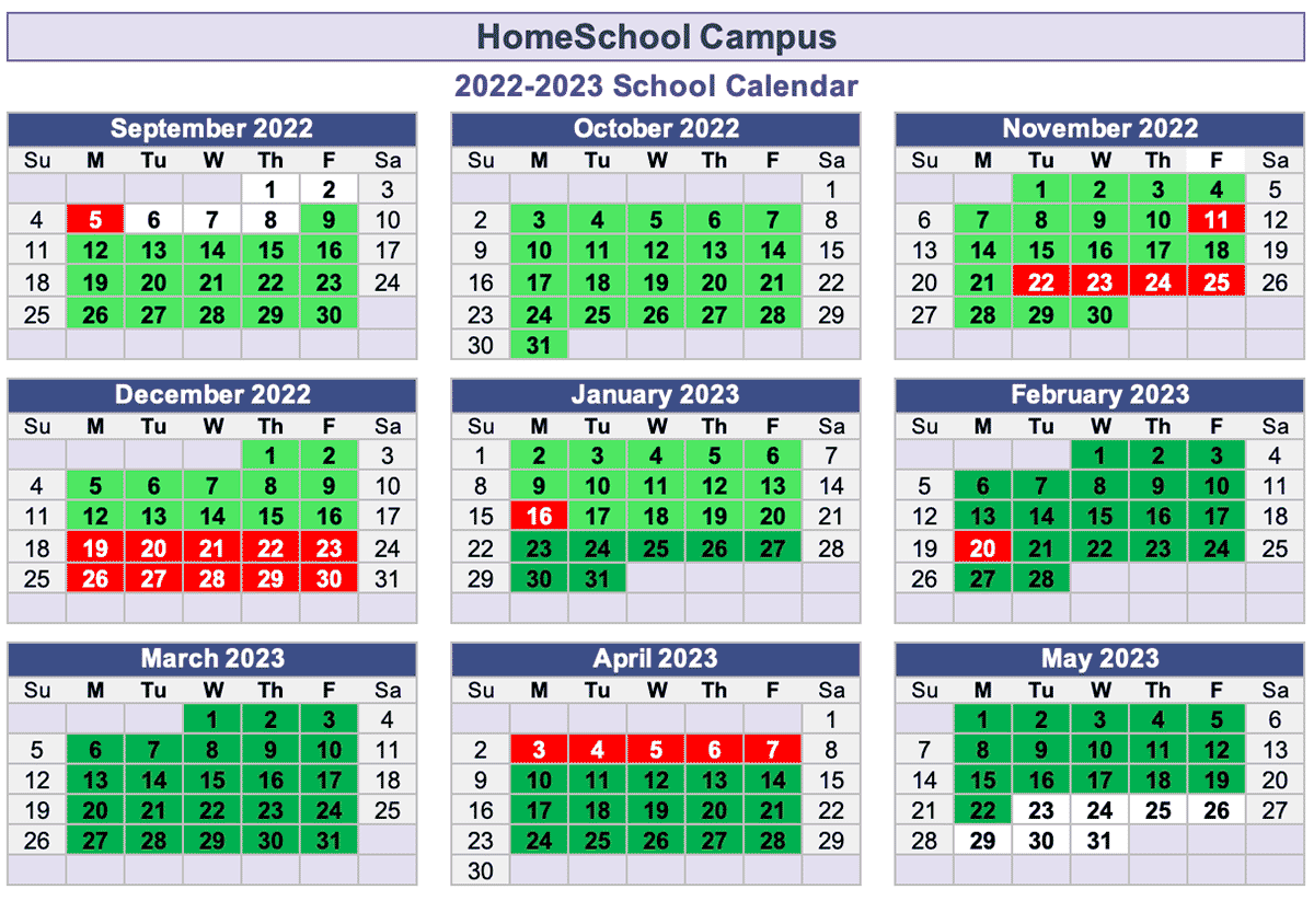 Calendar 2022-2023